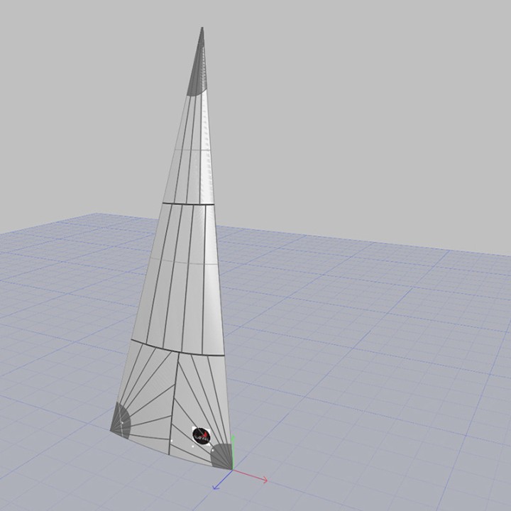 Radial cut furling mainsail